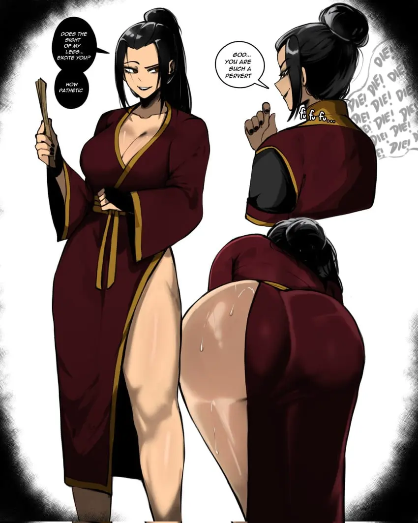 Image 1girls, big_breasts, breasts, clothed, female, female_only, large_breasts, mostly_clothed, red_eyes, solo, black_hair, sweat, ass, big_ass, big_butt, bubble_butt, colored, looking_back, sweaty_butt, thick_thighs, thighs, ponytail, milf, wide_hips, cleavage, fat_ass, text, aged_up, thick, thick_ass, tied_hair, busty, curvy, curvy_body, curvy_female, curvy_figure, english_text, curvaceous, curves, sweating, sweaty, princess, large_ass, large_butt, avatar_legends, avatar_the_last_airbender, azula, fire_nation, royalty, alternate_body_type, nickelodeon, sweaty_ass, robe, royal, color_edit, alternate_ass_size, nightgown, bathrobe, butt_cheeks, masoq095, sadist, gonzalo_costa