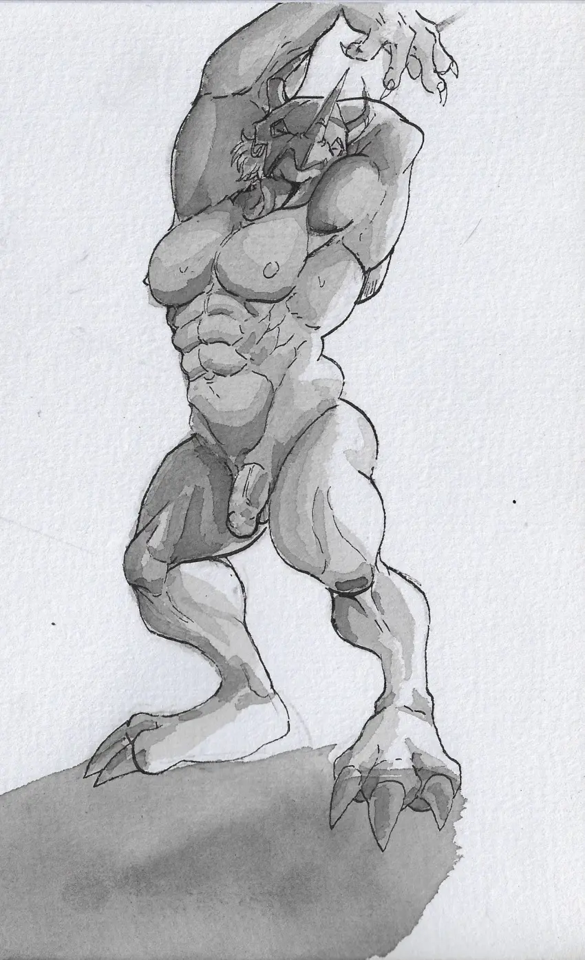Image hi_res,nipples,solo,male,penis,sweat,muscular,muscular_male,feet,male_only,yaoi,headgear,balls,anthro,veiny_penis,absurd_res,bara,bodily_fluids,genitals,biceps,claws,muscular_anthro,pinumontbalou,toe_claws,male_focus,abs,vein,bandai_namco,digimon,digimon_(species),armor,helmet,traditional_media_(artwork),finger_claws,wargreymon