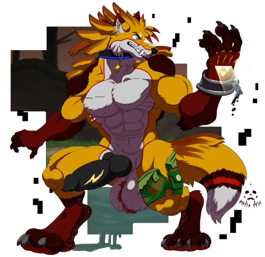 Image hi_res,blue_eyes,male,penis,tail,big_penis,erection,muscular,muscular_male,digital_drawing_(artwork),digital_media_(artwork),eyebrows,teeth,balls,anthro,veiny_penis,absurd_res,nintendo,big_balls,collar,canid,canine,fur,genitals,mammal,claws,muscular_anthro,paws,pecs,fangs,biped,abs,fingers,the_legend_of_zelda,vein,animal_genitalia,animal_penis,canine_genitalia,canine_penis,fox,knot,markings,dipstick_tail,orange_fur,tail_markings,pawpads,digitigrade,countershade_torso,countershading,transparent_background,alpha_channel,triforce,countershade_fur,countershade_face,foxlightning,justinfox