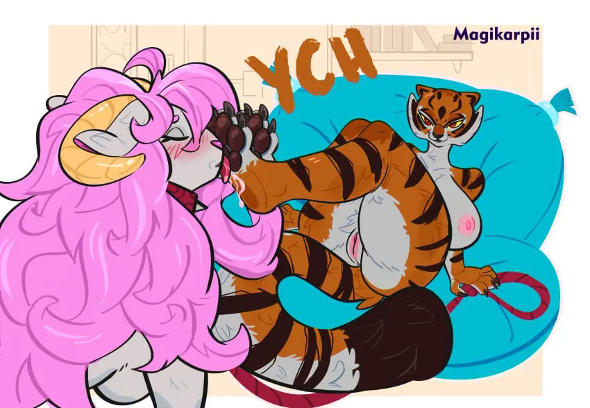 Image female,hi_res,2girls,licking,multiple_girls,furry,tongue,duo,feet,anthro,foot_fetish,absurd_res,yuri,female/female,foot_play,dreamworks,foot_lick,character_name,kung_fu_panda,master_tigress,foot_on_face,magikarpii,ych_(character),tigress_(disambiguation)