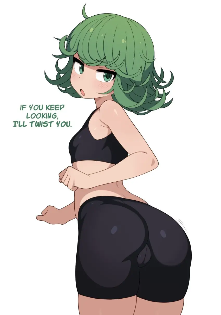 Image 1girls, breasts, female, solo, ass, small_breasts, green_eyes, green_hair, one-punch_man, tatsumaki, small_ass, mikoscrub