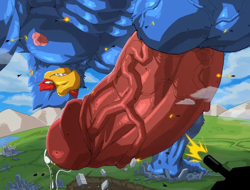 Image hi_res,nipples,solo,male,penis,big_penis,erection,humanoid_penis,balls,veiny_penis,cloud,nintendo,genital_fluids,bodily_fluids,genitals,precum,non-mammal_nipples,all_fours,blue_body,avian,bird,humanoid_genitalia,vein,macro,city,vehicle,destruction,star_fox,explosion,aircraft,airplane,falco_lombardi,togepi1125,laser,landscape_dwarfing,metaball