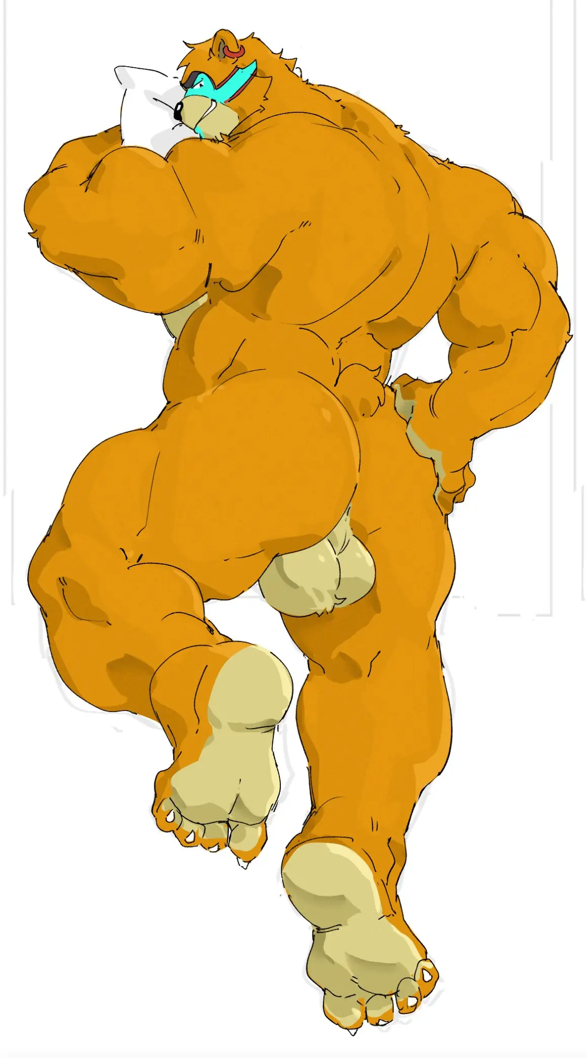 Image hi_res,looking_at_viewer,smile,solo,male,nude,tail,ass,big_butt,humanoid,muscular,muscular_male,male_only,balls,anthro,piercing,fur,genitals,mammal,muscular_anthro,rear_view,ear_piercing,pillow,bear,dakimakura,five_nights_at_freddy's,scottgames,five_nights_at_freddy's:_security_breach,steel_wool_studios,ursine,glamrock_freddy_(fnaf),dakimakura_pose,phosbara,glamrock_freddy