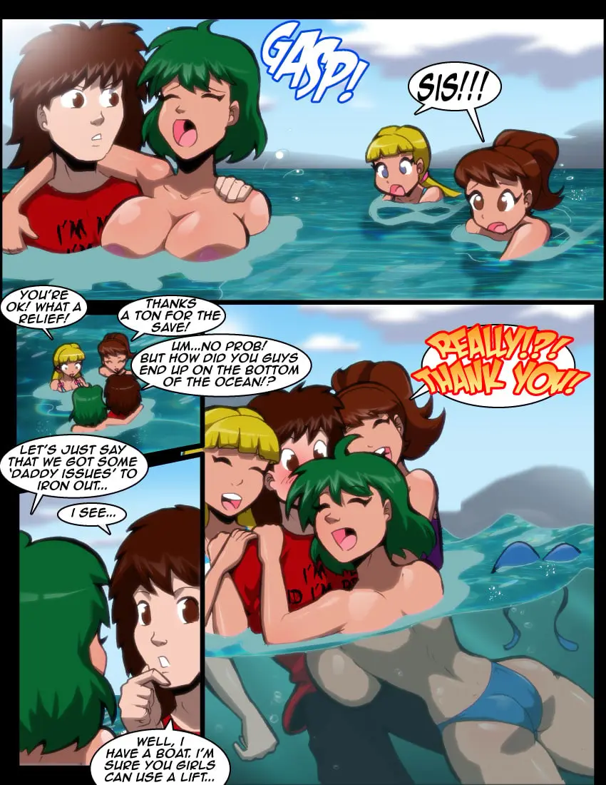 Image big_breasts,blush,breasts,clothing,female,large_breasts,1boy,male,bikini,ass,huge_breasts,3girls,hugging,underwater,severflame
