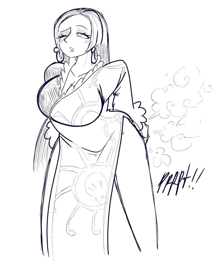 Image female,female_only,one_piece,tagme,monochrome,shounen_jump,fart,fart_cloud,boa_hancock,relief,thepervysage