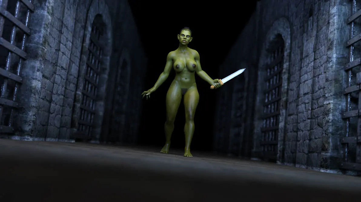 Image 1girls,female,nude,nude_female,completely_nude,green_skin,original,completely_nude_female,3d,weapon,orc,sword,orc_female,green-skinned_female,ironclawroo