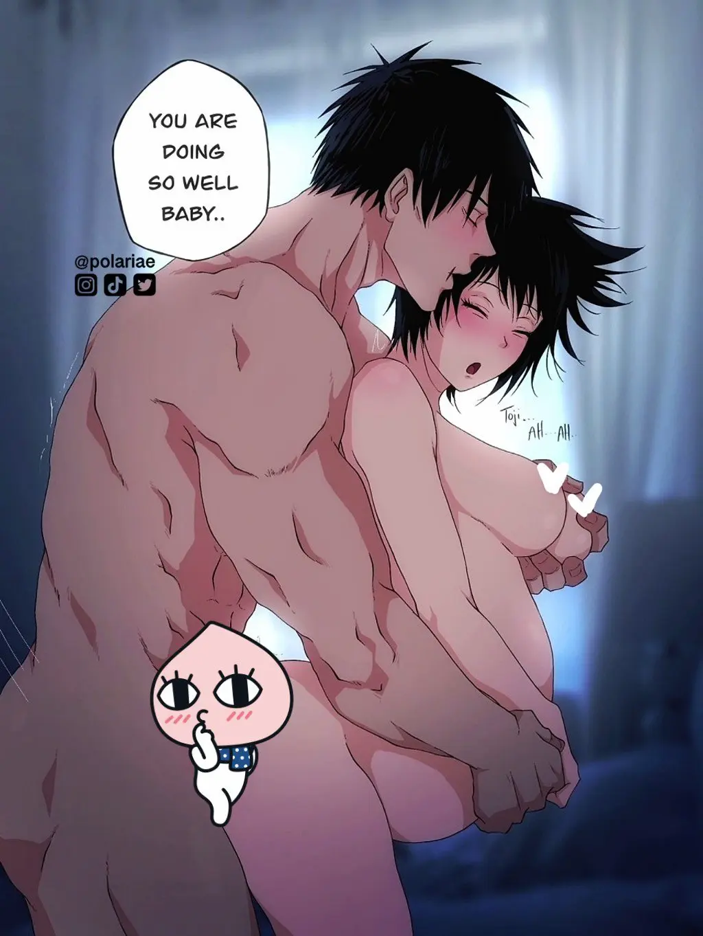 Image 1girls,blush,breasts,female,open_mouth,standing,1boy,black_hair,male,nude,short_hair,straight,big_ass,muscular,muscular_male,big_belly,pregnant,pregnant_belly,pregnant_female,from_behind,from_behind_position,male/female,pale-skinned_female,canon_couple,husband_and_wife,married_couple,censored,pale_skin,closed_eyes,romantic,grabbing,grabbing_from_behind,breast_grab,english_text,mature,holding_breast,standing_sex,scar,speech_bubble,arched_back,big_muscles,wholesome,muscles,1boy1girl,jujutsu_kaisen,tagme_(artist),wholesome_sex,scar_on_face,grabbing_breasts,pregnant_sex,spiky_hair,pale-skinned_male,taller_male,praise,toji_fushiguro,canon_pregnancy,mama_fushiguro,polariae