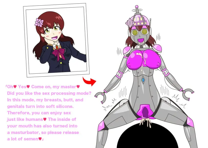 Image breasts,female,nipples,ass,thick_thighs,wide_hips,nipple_piercing,transformation,before_and_after,metallic_body,robot,robot_girl,robot_humanoid,mind_control,implied_transformation,identity_death,mental_transformation,robotization,metal_skin,metal_transformation,mechanization,tategishi_(artist)