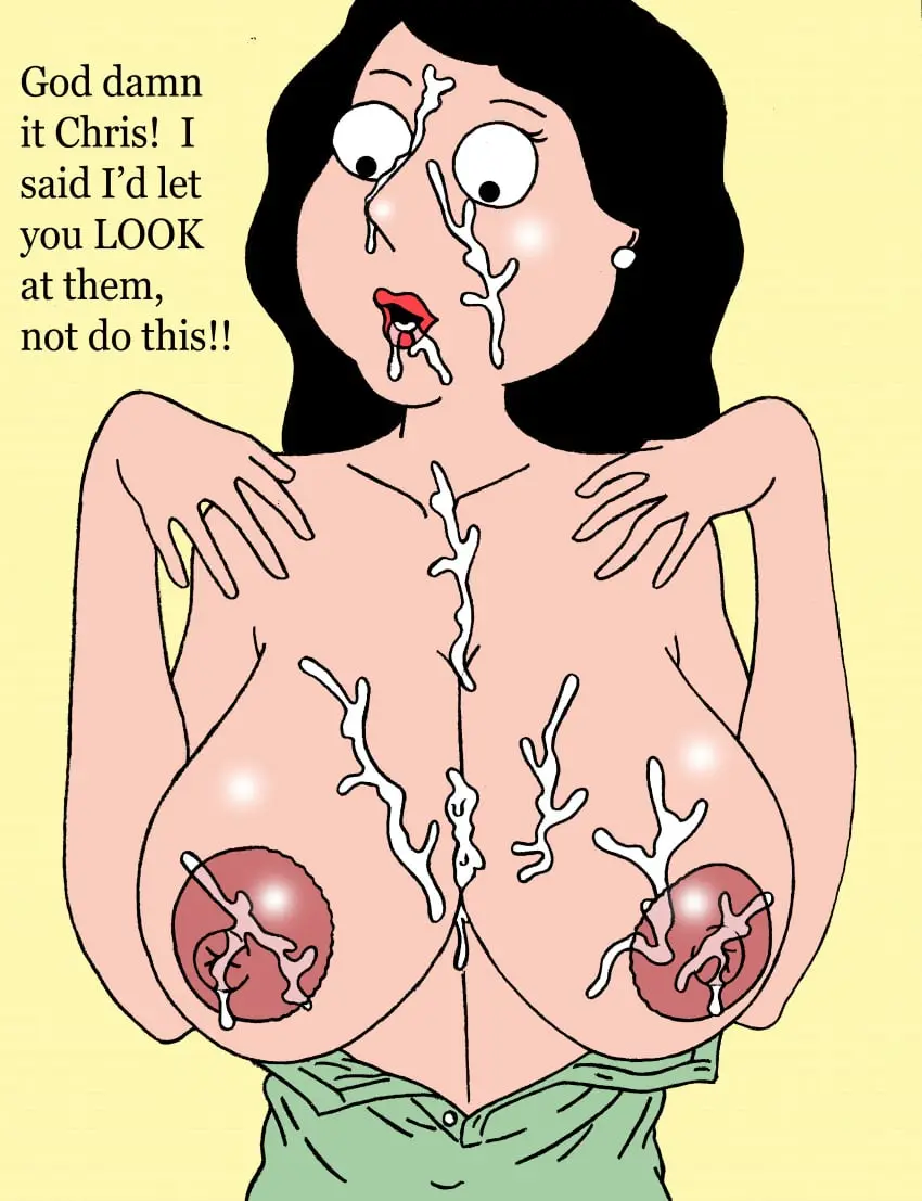 Image breasts,female,black_hair,milf,huge_breasts,red_lipstick,cum_on_body,surprised,cheating,family_guy,sbb,bonnie_swanson
