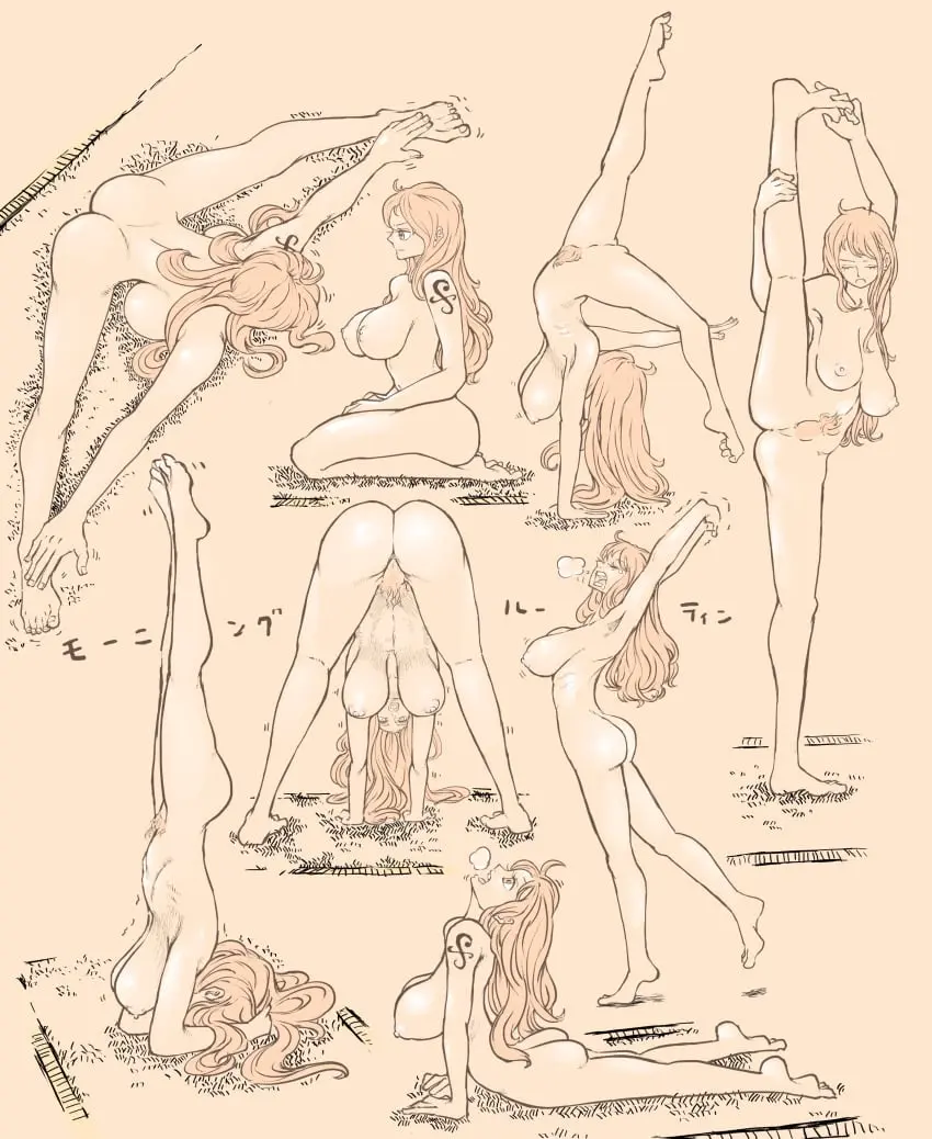 Image 1girls,big_breasts,breasts,female,female_only,long_hair,nipples,solo,nude,pussy,ass,big_ass,thick_thighs,one_piece,wide_hips,areolae,nami_(one_piece),orange_hair,post-timeskip,tattoo,completely_nude,busty,curvy,pose,completely_nude_female,pubic_hair,legs_up,leg_up,stretching,yoga,splits,exercise,bush,yoga_pose,middlefing1111,morning_routine