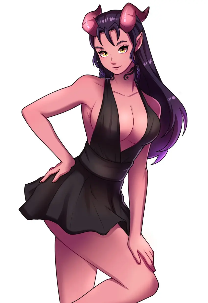 Image 1girls,big_breasts,breasts,female,large_breasts,long_hair,looking_at_viewer,smile,solo,bangs,black_hair,yellow_eyes,seductive,seductive_look,seductive_smile,thighs,orange_eyes,two_tone_hair,smiling_at_viewer,cleavage,sideboob,solo_female,tattoo,cleavage_cutout,dress,demon,original,original_character,inviting,pose,posing,purple_hair,hand_on_hip,braid,cute,demon_girl,demon_horns,presenting,sleeveless_dress,miniskirt,revealing_clothes,sleeveless,black_dress,neck_tattoo,short_dress,leg_up,red_skin,pink_skin,twin_braids,braided_hair,revealing_clothing,wholesome,succubus,facing_viewer,boob_window,confident,inner_sideboob,cleavage_dress,braids,demoness,raised_leg,cleavage_window,succubus_horns,minidress,low_neckline,artistic,confident_female,confident_smile,revealing,dahlia_(day_of_wrath),day_of_wrath,day_of_wrath_(doom_fanfic),infinitypilot,1pgjsf1