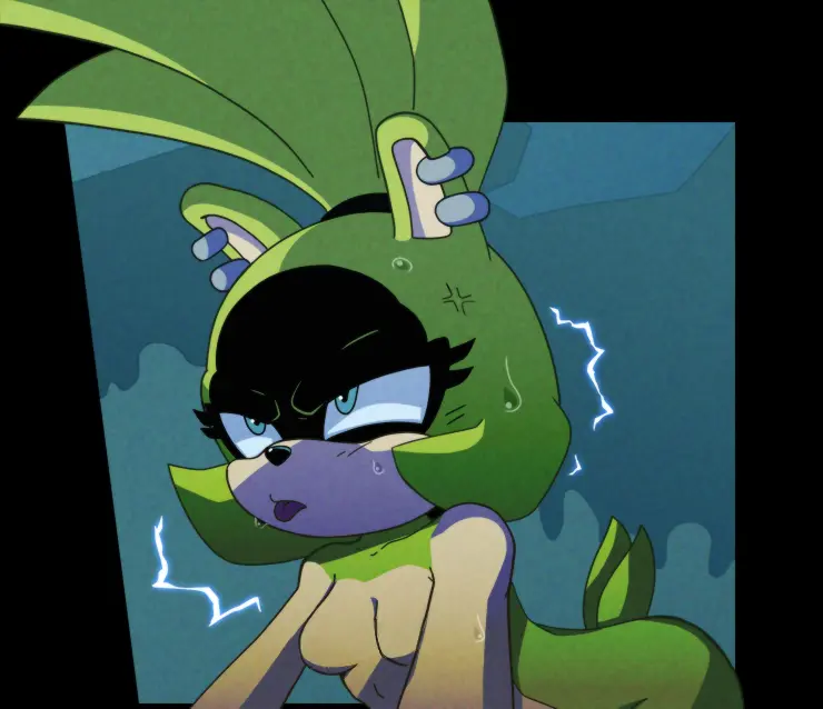 Image 1girls,breasts,female,blue_eyes,tail,tongue_out,tongue,uncensored,anthro,all_fours,sega,sonic_(series),sonic_the_hedgehog_(series),anger_vein,third-party_edit,mobian_(species),sonic_the_hedgehog_(idw),surge_the_tenrec,no_nipples,request,electricity,green_fur,sonic_the_hedgehog_(comics),idw_publishing,decensored,idw_comics,no_areola,rafaknight-rk,self_edit,uncensor_request