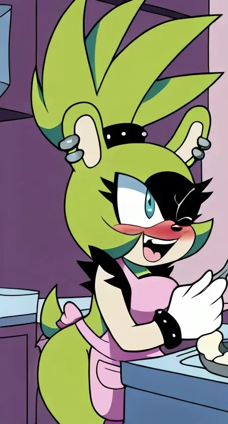 Image 1girls,female,ai_generated,nude_female,tagme,apron,sonic_(series),wife,sonic_the_hedgehog_(idw),surge_the_tenrec,apron_only