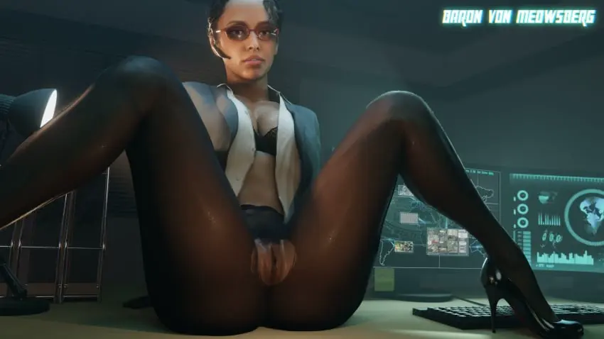 Image female,looking_at_viewer,solo,pussy,bra,female_focus,dark_skin,wide_hips,vagina,cleavage,glasses,tagme,spread_legs,busty,dark-skinned_female,pubic_hair,3d,hourglass_figure,high_heels,pubes,pantyhose,torn_pantyhose,capcom,blazer,crotchless,resident_evil,office_lady,labia,resident_evil_4,resident_evil_4_remake,keyboard,crotchless_pantyhose,ingrid_hunnigan,baron_von_meowsberg
