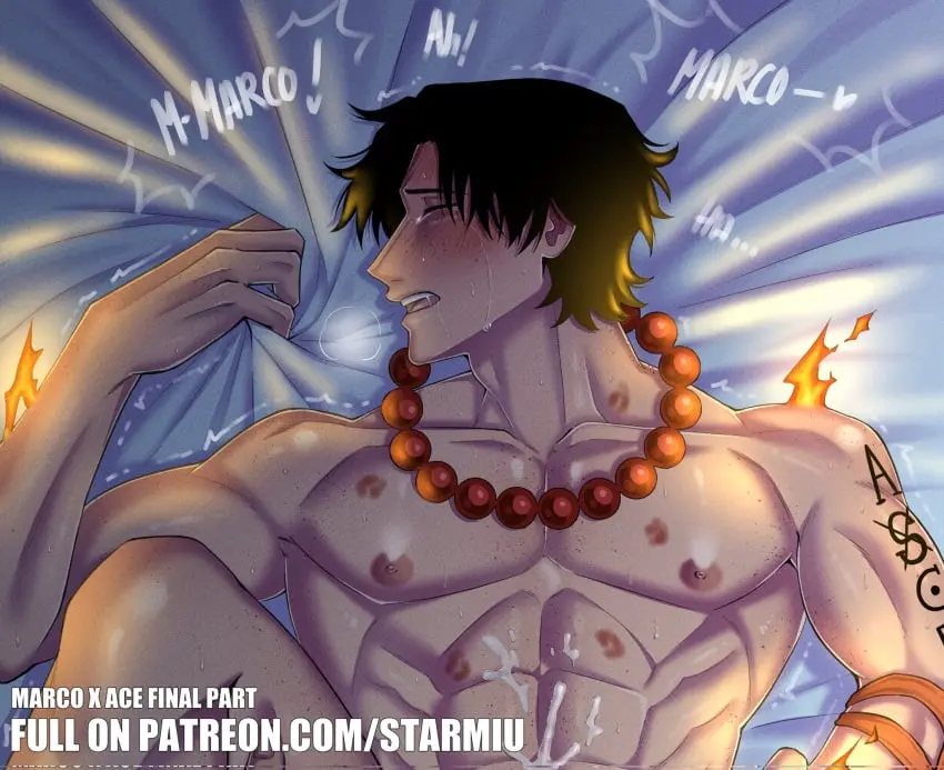 Image male,one_piece,2boys,male_only,yaoi,gay,portgas_d_ace,dom_pov,marco_(one_piece),starmiu