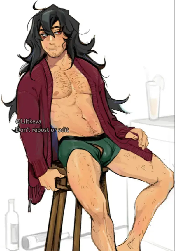 Image long_hair,solo,1boy,male,my_hero_academia,solo_male,abs,masculine,boxers,long_hair_male,shouta_aizawa,liltkeva