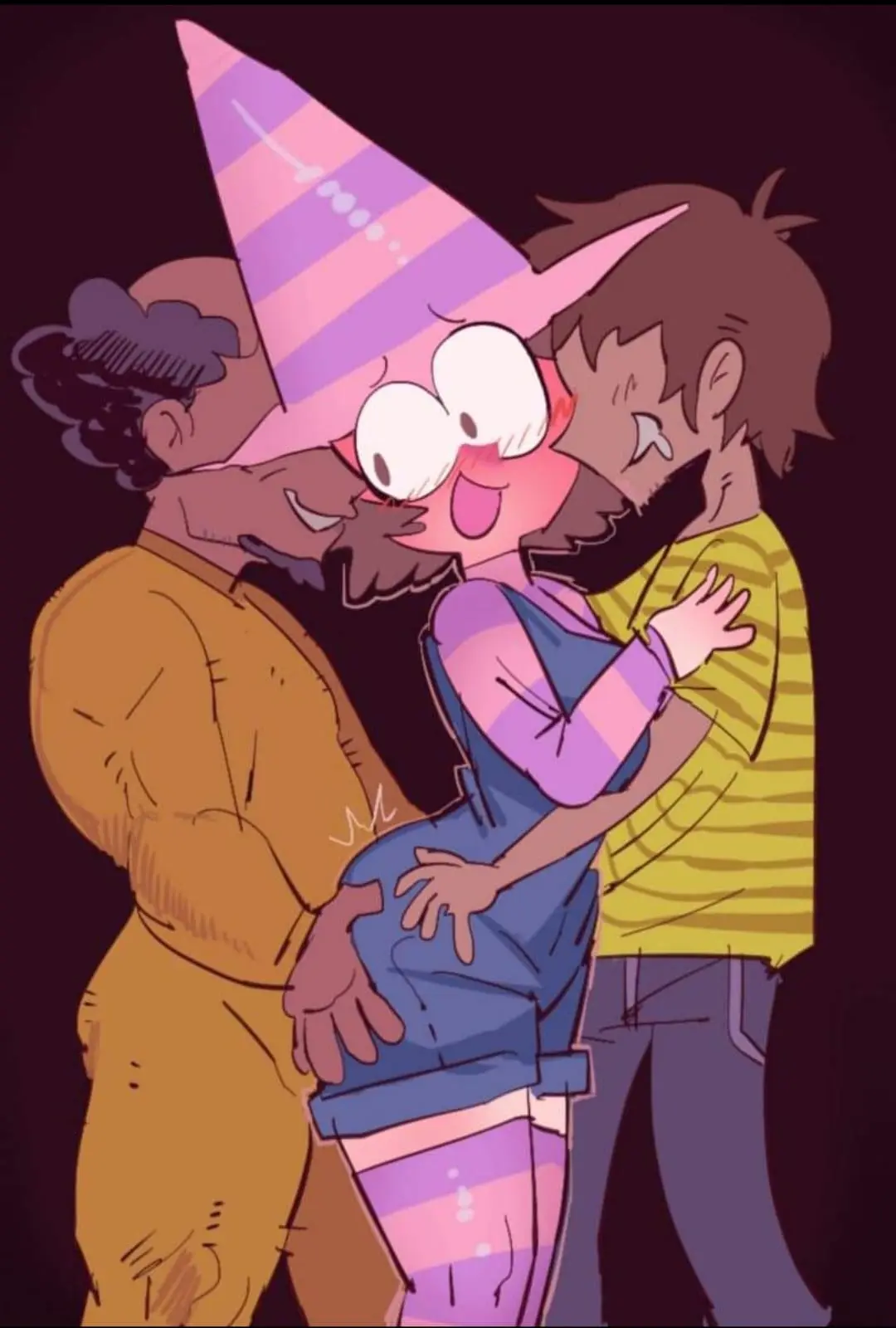 Image 1girls, female, simple_background, male, threesome, 2boys, youtube, youtube_hispanic, youtubers, imminent_sex, breadcatta, real_person, imminent_threesome, doomentio, doomverse, fantagoria, lolcow, oveja_(doomverse)
