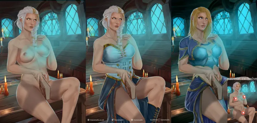 Image 1girls,female,light-skinned_female,light_skin,solo,white_hair,multicolored_hair,blonde_hair,warcraft,world_of_warcraft,blizzard_entertainment,jaina_proudmoore,transmutis