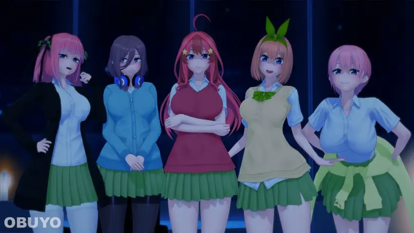 Image fully_clothed,go-toubun_no_hanayome,nakano_ichika,nakano_yotsuba,nakano_itsuki,nakano_miku,nakano_nino,obuyo,quintuplets