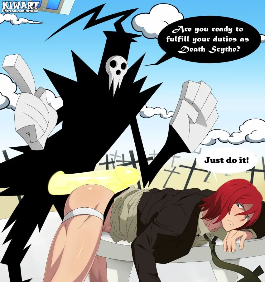 Image male,penis,big_penis,muscular,muscular_male,male/male,male_only,yaoi,gay,bara,soul_eater,kiwart,shinigami_sama,spirit_albarn
