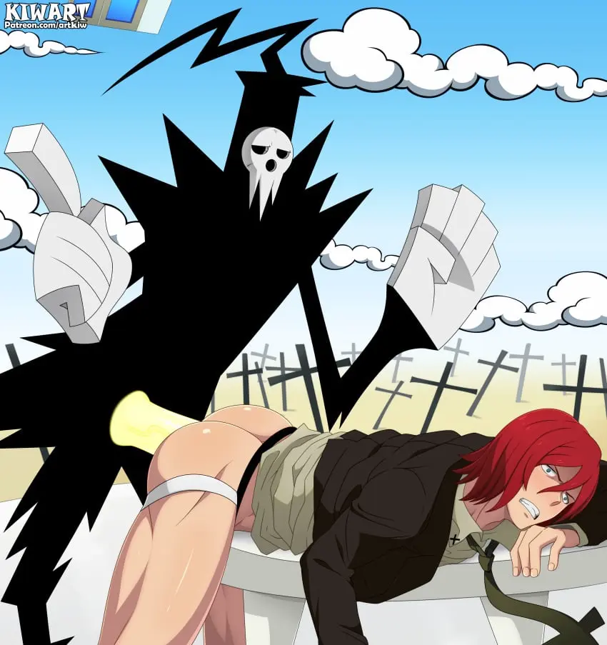 Image male,penis,ass,big_penis,sex,muscular,muscular_male,anal,anal_sex,male/male,male_only,yaoi,gay,gay_sex,penetration,bara,gay_anal,soul_eater,kiwart,shinigami_sama,spirit_albarn
