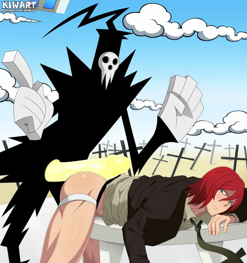 Image male,penis,big_penis,muscular,muscular_male,male/male,male_only,yaoi,gay,bara,soul_eater,kiwart,shinigami_sama,spirit_albarn