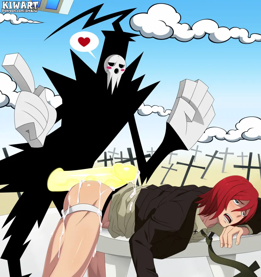 Image cum,male,penis,big_penis,muscular,muscular_male,male/male,male_only,yaoi,gay,bara,soul_eater,kiwart,shinigami_sama,spirit_albarn