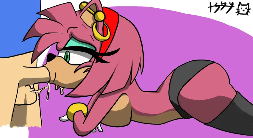 Image breasts,female,large_breasts,furry,panties,stockings,blowjob,oral_sex,amy_rose,sonic_(series),sonic_the_hedgehog_(series),pink_body,blowjob_face,issynom