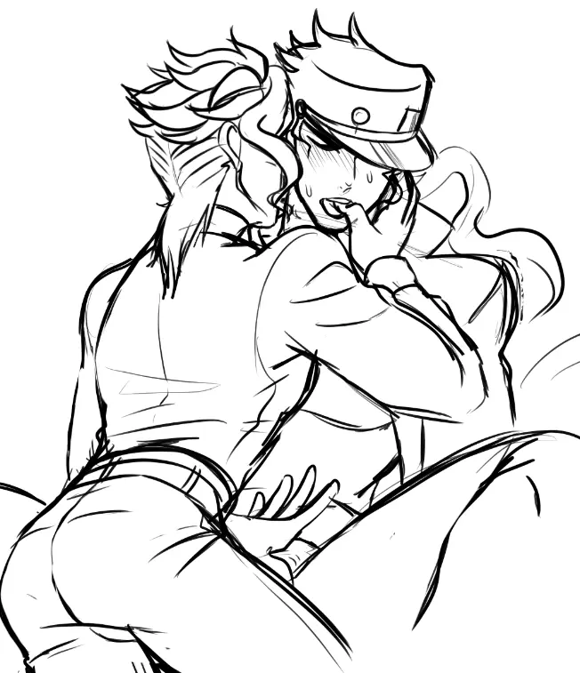 Image male,2boys,male/male,male_only,yaoi,gay,jojo's_bizarre_adventure,stardust_crusaders,jotaro_kujo,noriaki_kakyoin