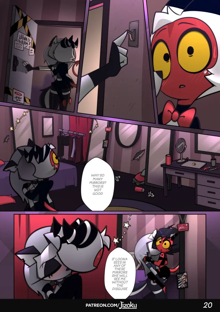 Image female,male,thighhighs,comic_page,thigh_highs,hellhound,helluva_boss,loona_(helluva_boss),mirror,imp,moxxie_(helluva_boss),millie_(helluva_boss),jizoku