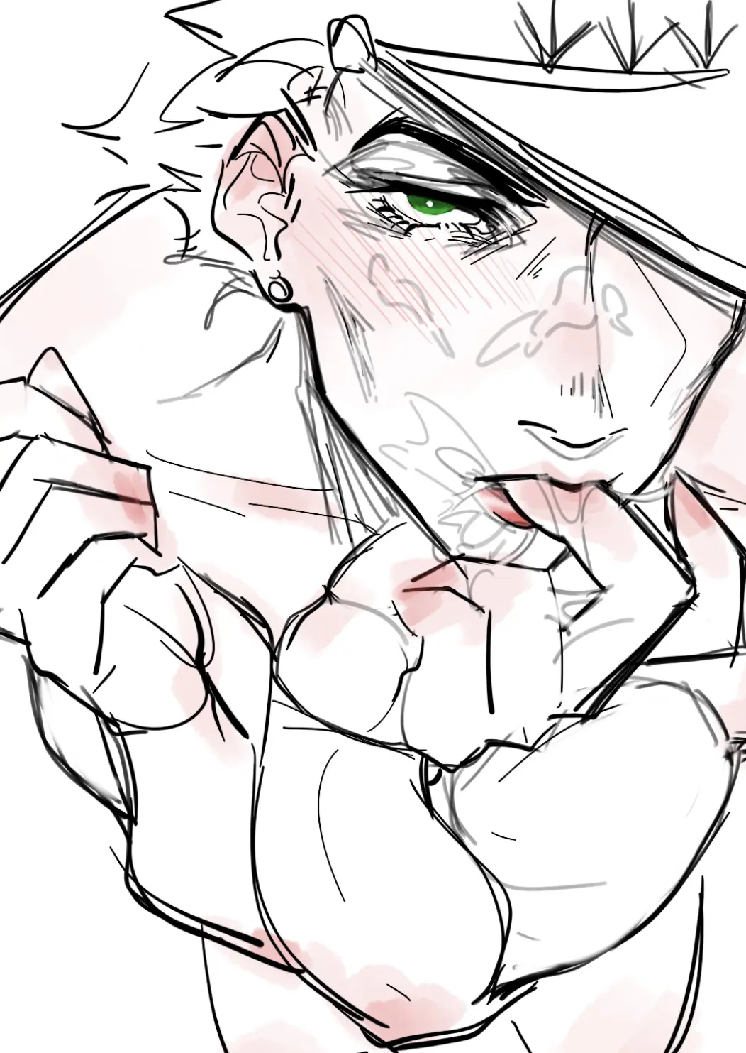 Image 1boy,cum,male,male_only,yaoi,gay,after_fellatio,jojo's_bizarre_adventure,stardust_crusaders,jotaro_kujo