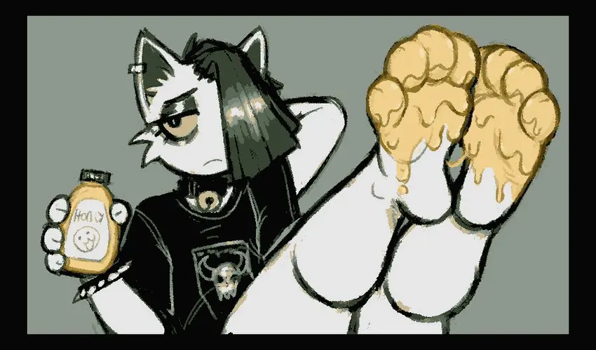 Image male,male_only,tagme,foot_fetish,male_foot_fetish,paws,male_feet,feline_humanoid,honey_(food),dondon,apple_(dondon),honey_on_foot