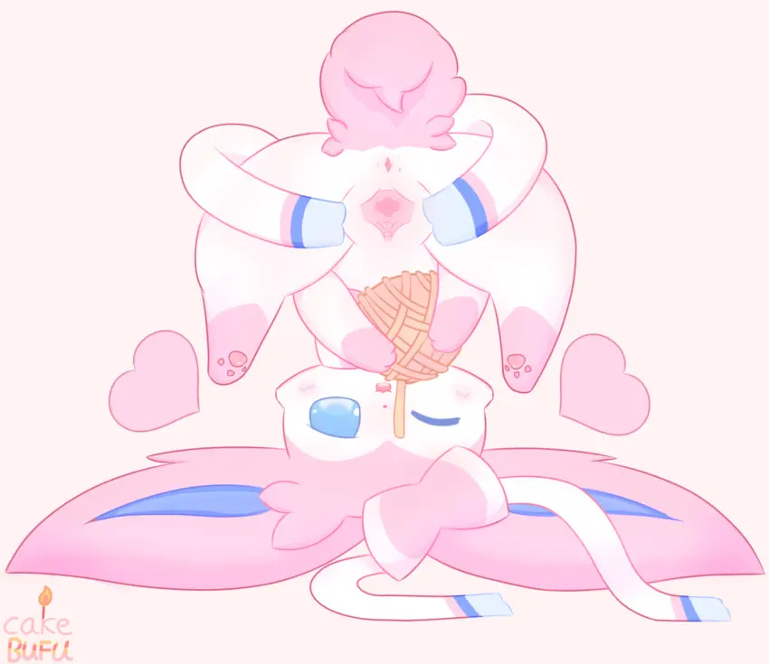 Image female,hi_res,eeveelution,pokemon,pokemon_(species),pussy,nintendo,canid,canine,genitals,mammal,sylveon,generation_6_pokemon,feral,feral_only,cakebufu
