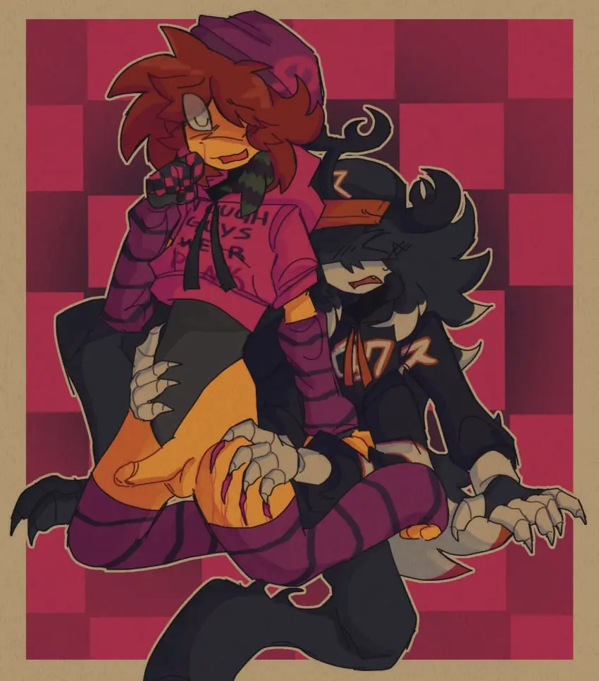 Image male,yaoi,tagme,gay,gay_sex,self_upload,blood,thigh_highs,non-human,toony,thigh_grab,roblox,robloxian,big_head,pest_(regretevator),regretevator,roblox_game,claw_marks,infected_(regretevator),reddyreg