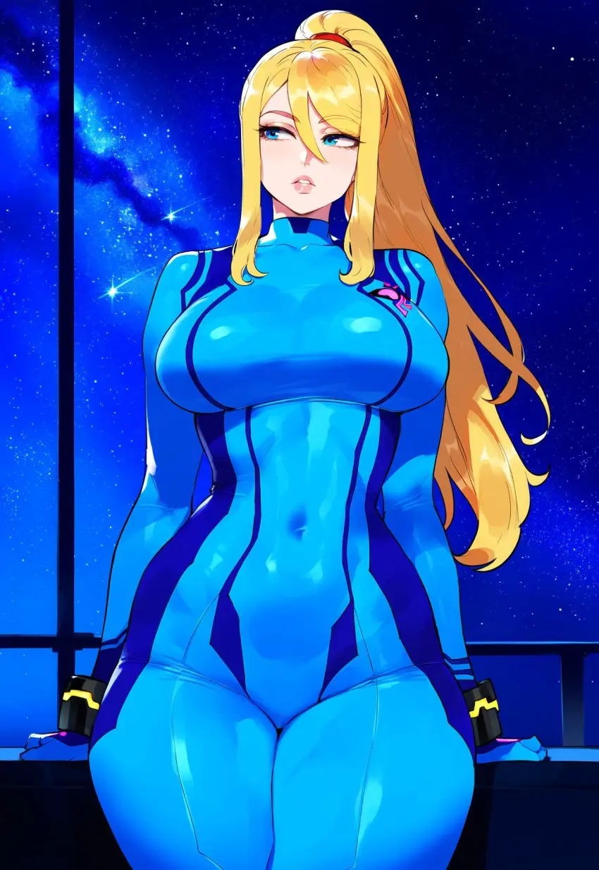 Image 1girls,big_breasts,breasts,female,female_only,large_breasts,solo,blue_eyes,female_focus,thick_thighs,thighs,wide_hips,ai_generated,solo_female,blonde_hair,curvy,curvy_female,curvy_figure,nintendo,bimbo,tight_clothing,bodysuit,thunder_thighs,fully_clothed,metroid,samus_aran,thiccwithaq_(ai_style),zero_suit,creamy_ai,w1girl