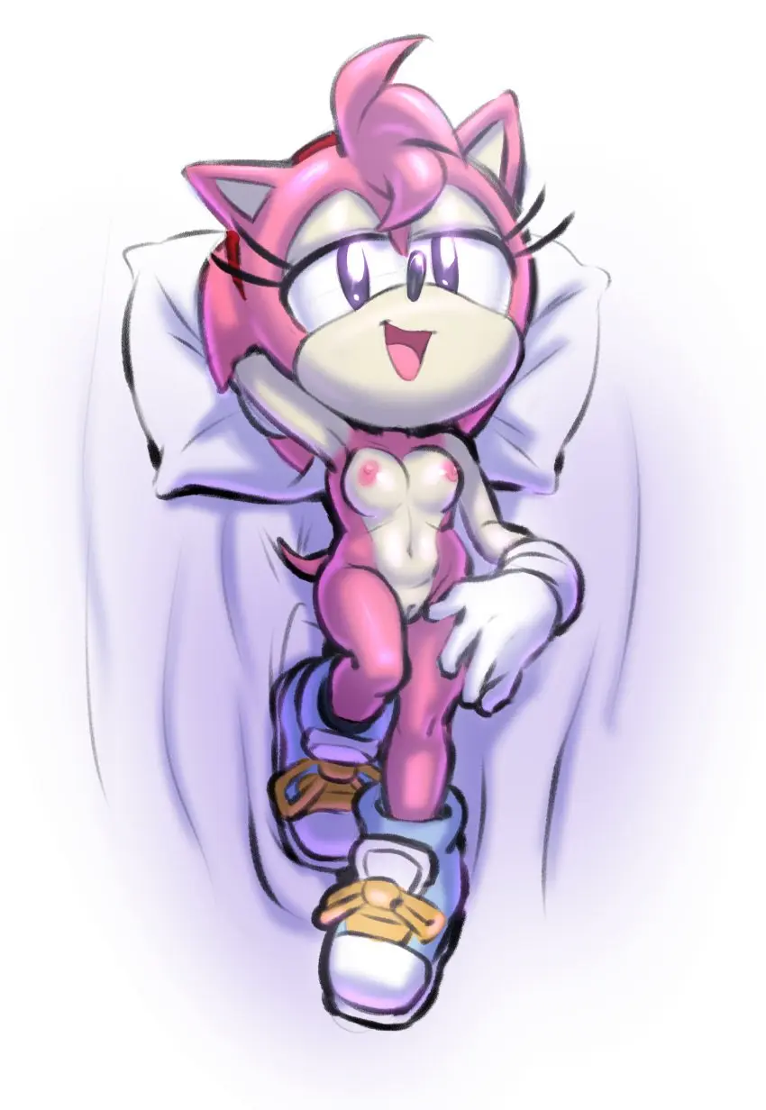 Image 1girls,breasts,clothing,female,hi_res,looking_at_viewer,nipples,open_mouth,solo,gloves,pussy,lying,on_back,small_breasts,areola,eyelashes,pink_hair,anthro,absurd_res,half-closed_eyes,footwear,genitals,mammal,narrowed_eyes,2024,amy_rose,sega,sonic_(series),sonic_the_hedgehog_(series),naked_footwear,pillow,fingers,handwear,shoes,pink_fur,mostly_nude,rodent,hedgehog,mobian_(species),eulipotyphlan,classic_amy_rose,hotred,rockthebull