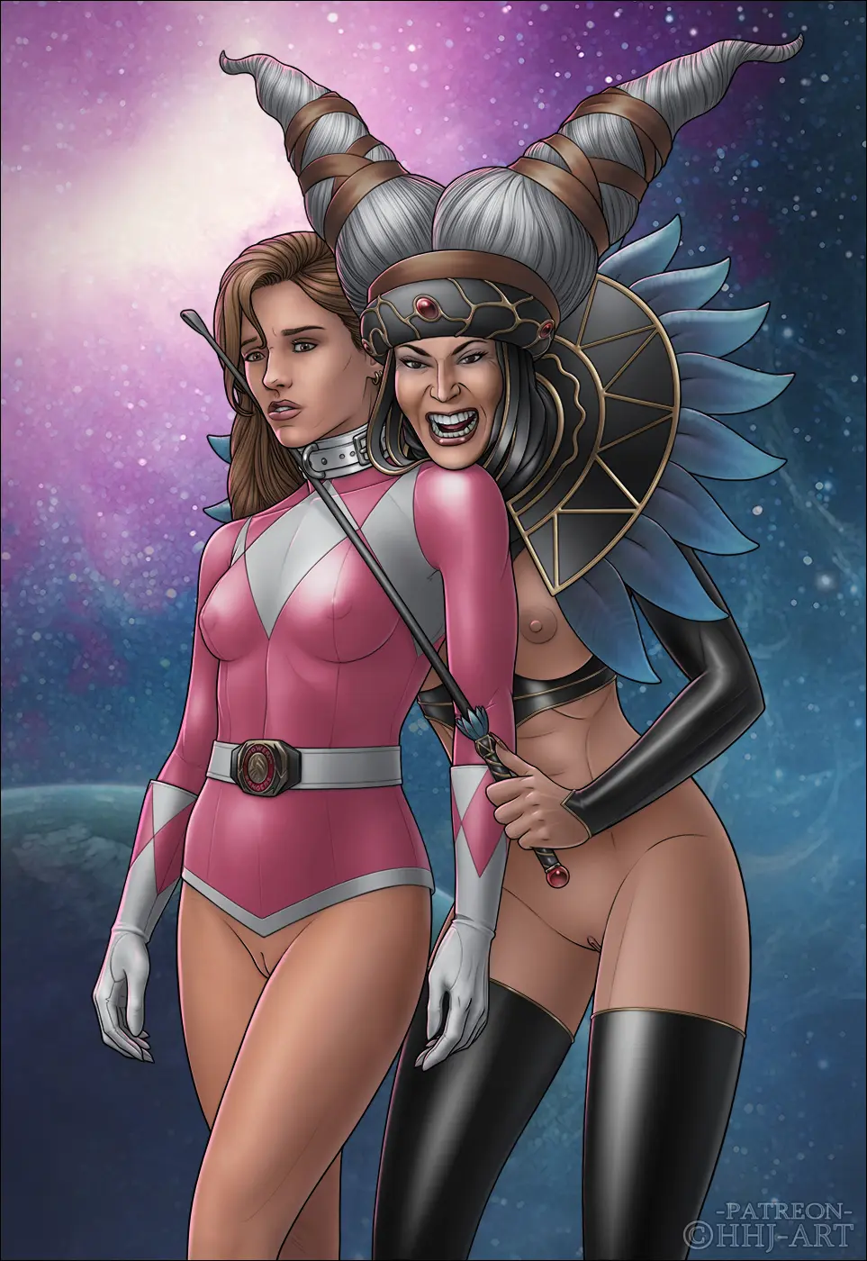 Image breasts,female,nipples,2girls,multiple_girls,pussy,belly,big_belly,collar,yuri,breast_grab,femsub,femdom,power_rangers,riding_crop,high-heeled_jill,highheeledjill,pink_ranger,rita_repulsa,kimberly_hart,mighty_morphin_power_rangers
