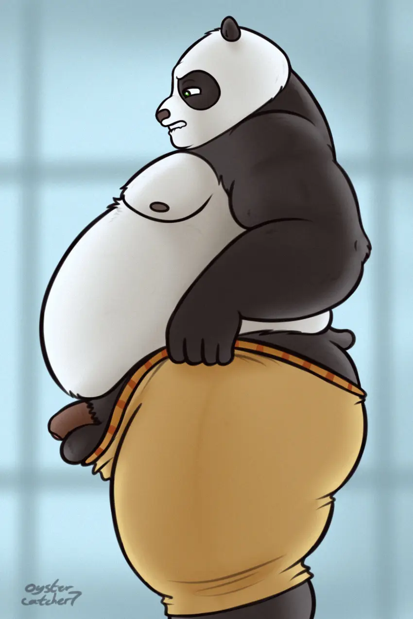 Image 2023,clothing,hi_res,nipples,pants,solo,standing,male,penis,biting_lip,male_only,belly,big_belly,side_view,teeth,balls,anthro,clenched_teeth,bite,fur,genitals,mammal,tight_clothing,narrowed_eyes,bear,signature,meme,overweight,obese,2:3,bottomwear,moobs,overweight_male,dreamworks,obese_anthro,overweight_anthro,giant_panda,obese_male,tight_bottomwear,tight_pants,superchub,kung_fu_panda,master_po_ping,black_and_white_fur,po,tight_pants_(meme),oystercatcher7