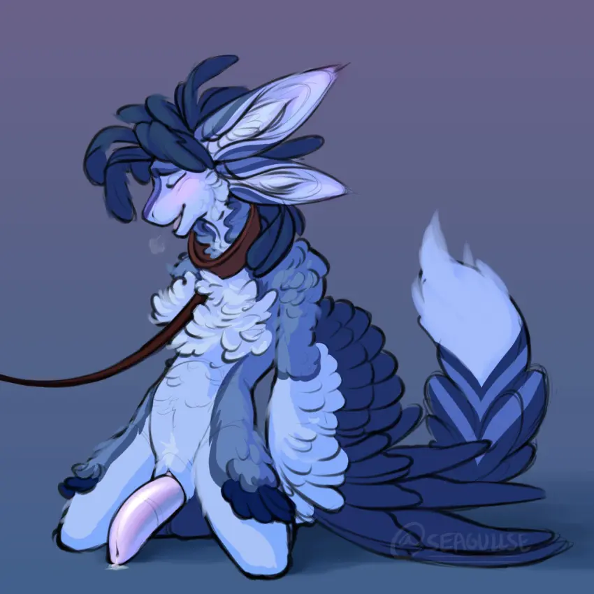 Image blush,hi_res,solo,cum,male,penis,erection,feathered_wings,feathers,wings,anthro,genital_fluids,collar,bodily_fluids,genitals,precum,avali,leaking_cum,leash,avian,feather_hair,breath,1:1,alien,panting,leaking_precum,pseudo_hair,slit_(disambiguation),umamipenis,hered_tail