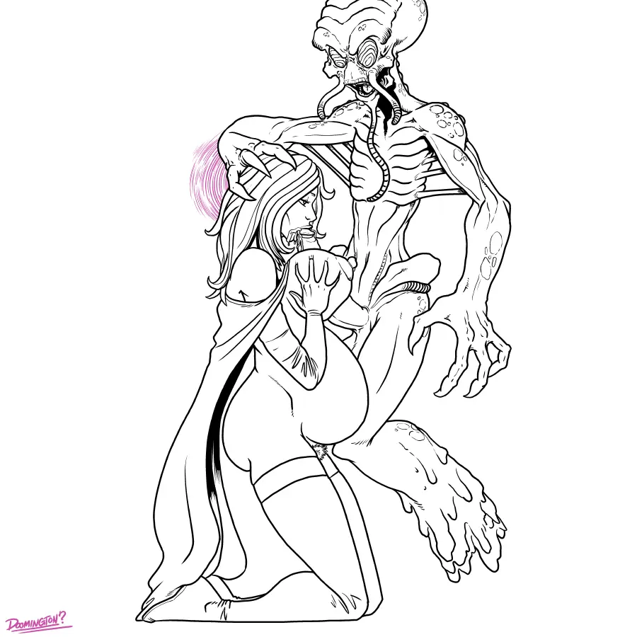 Image breasts,female,human,large_breasts,nipples,cum,cum_in_mouth,male,oral,straight,thighhighs,humanoid,pregnant,pregnant_female,monster,paizuri,pubic_hair,blowjob,black_and_white,oral_sex,cape,interspecies,boobjob,titjob,femsub,marvel,marvel_comics,x-men,human_on_humanoid,slave,emma_frost,hellfire_club,white_queen,interspecies_pregnancy,doomington,hybrid_(jimmy_marks),jimmy_marks