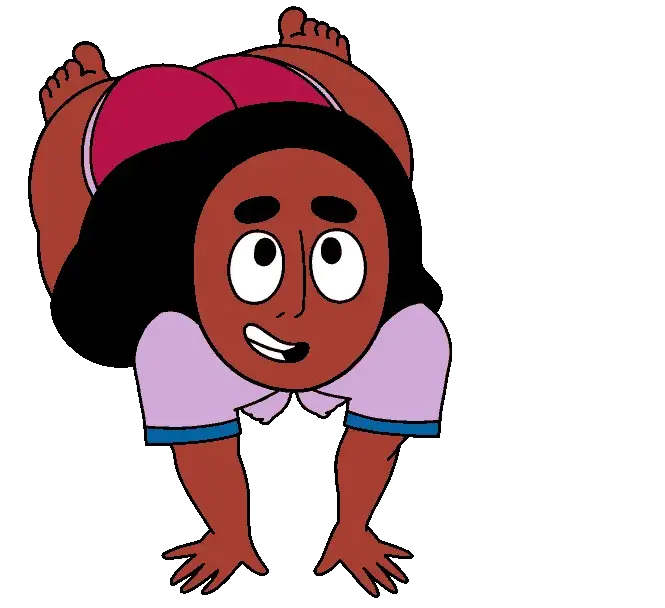 Image female,looking_at_viewer,huge_ass,dark_skin,dark-skinned_female,on_knees,shorts,booty_shorts,transparent_background,short_shorts,begging_pose,steven_universe,connie_maheswaran,blackmorty_(artist)