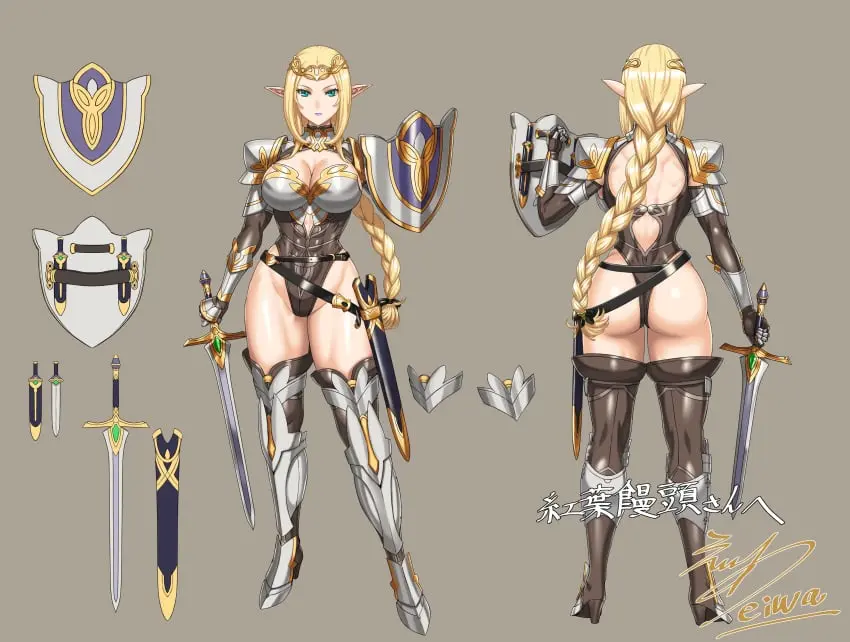 Image big_breasts,breasts,female,female_only,highres,large_breasts,light-skinned_female,long_hair,looking_at_viewer,solo,standing,very_long_hair,1boy,elbow_gloves,gloves,male,thighhighs,big_ass,big_butt,thick_thighs,athletic,muscular,wide_hips,cleavage,solo_female,solo_focus,blonde_hair,green_eyes,elf,original,pointy_ears,pose,mature_female,braid,fit,fit_female,hourglass_figure,slim_waist,high_heels,revealing_clothes,belt,elf_female,skimpy_clothes,back_view,leotard,abs,front_view,athletic_female,weapon,commission,fully_clothed,muscular_female,boots,purple_lips,braided_hair,purple_lipstick,wedgie,toned,toned_female,tiara,character_sheet,armor,gauntlets,skeb_commission,sword,high_heel_boots,muscular_back,muscular_thighs,toned_body,warrior,braided_ponytail,belt_buckle,concept_art,muscle_tone,back_muscles,shield,barely_contained,full_lips,thigh_boots,belts,knife,bikini_armor,shoulder_blades,vambraces,dagger,shin_guards,shoulder_armor,back_cutout,someone_else's_oc,blade,scabbard,breastplate,gold_hair,impractical_armor,eiwa,female_warrior,viola_(dng_5656)