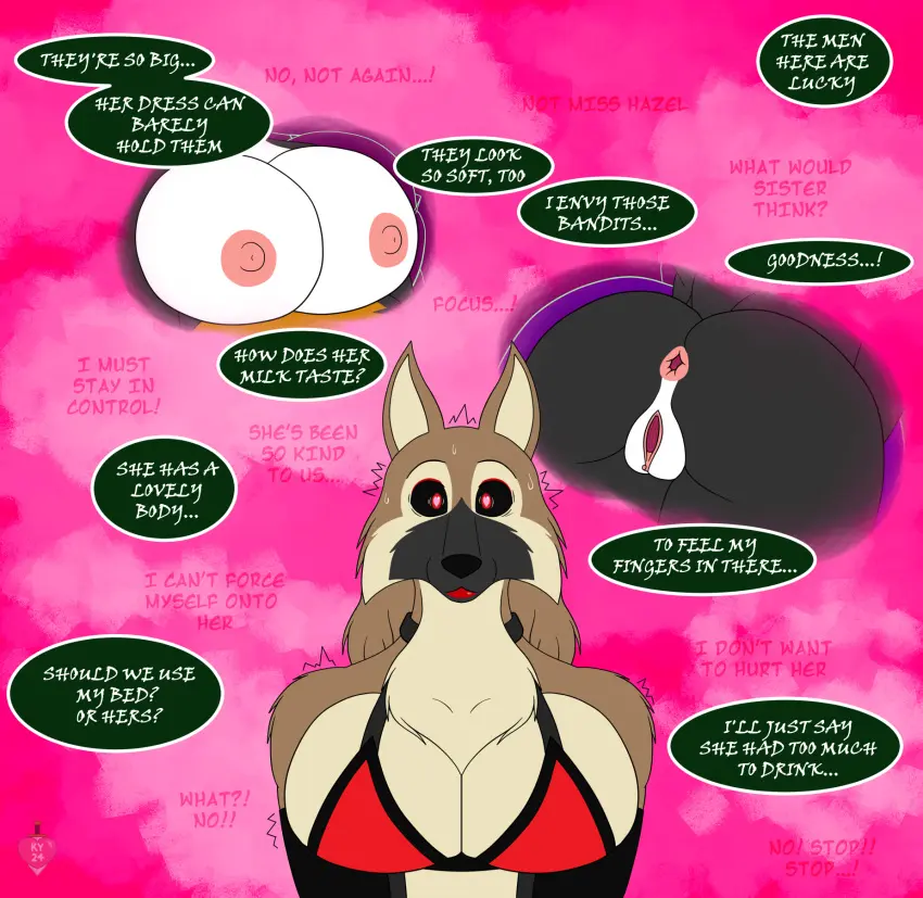 Image big_breasts,breasts,clothing,female,hi_res,nipples,red_eyes,nude,pussy,sweat,tail,bra,underwear,ass,big_butt,duo,lingerie,huge_breasts,anthro,text,anus,bent_over,collar,bodily_fluids,canid,canine,canis,domestic_dog,fur,genitals,mammal,multicolored_body,multicolored_fur,makeup,lipstick,english_text,2024,nipple_outline,breast_rest,wide_eyed,speech_bubble,crossed_arms,heart_symbol,black_sclera,heart_eyes,herding_dog,pastoral_dog,sheepdog,struggling,size_talk,tail_motion,imminent_rape,resisting,molosser,tailwag,tremble_spikes,arm_stockings,mountain_dog,blank_stare,bernese_mountain_dog,swiss_mountain_dog,describing_butt,belgian_shepherd,describing_breasts,ky_(malamute),leona_the_depraved_(-ky-),thinking_about_another