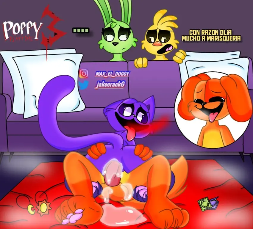 Image male,furry,sex,male/male,anthro,purple_fur,purple_skin,tagme,green_skin,canine,domestic_dog,yellow_body,yellow_fur,feline,green_body,furry_only,anthro_only,no_humans,orange_skin,orange_fur,rabbit,yellow_skin,domestic_cat,anthro_on_anthro,chicken,gallus_(genus),dog,green_fur,bunny,critters_(poppy_playtime),poppy_playtime,poppy_playtime_(chapter_3),smiling_critters,cat,catnap,catnap_(poppy_playtime),dogday_(poppy_playtime),gallus,kickinchicken,kickinchicken_(poppy_playtime),dogday,doggy,domestic_rabbit,hoppy_hopscotch,hoppy_hopscotch_(poppy_playtime),jakecrackg,max_el_doggy