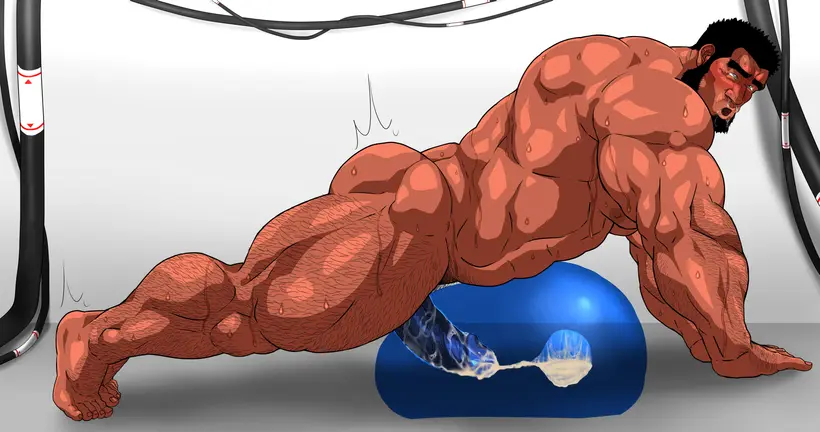 Image blush,solo,cum,male,nude,penis,sweat,erection,muscular,male_only,yaoi,balls,cum_inside,bara,orgasm,sex_toy,sweating,solo_male,boner,penetrable_sex_toy,beard,muscles,facial_hair,hitenmaru,penetrating_toy,cum_in_sex_toy