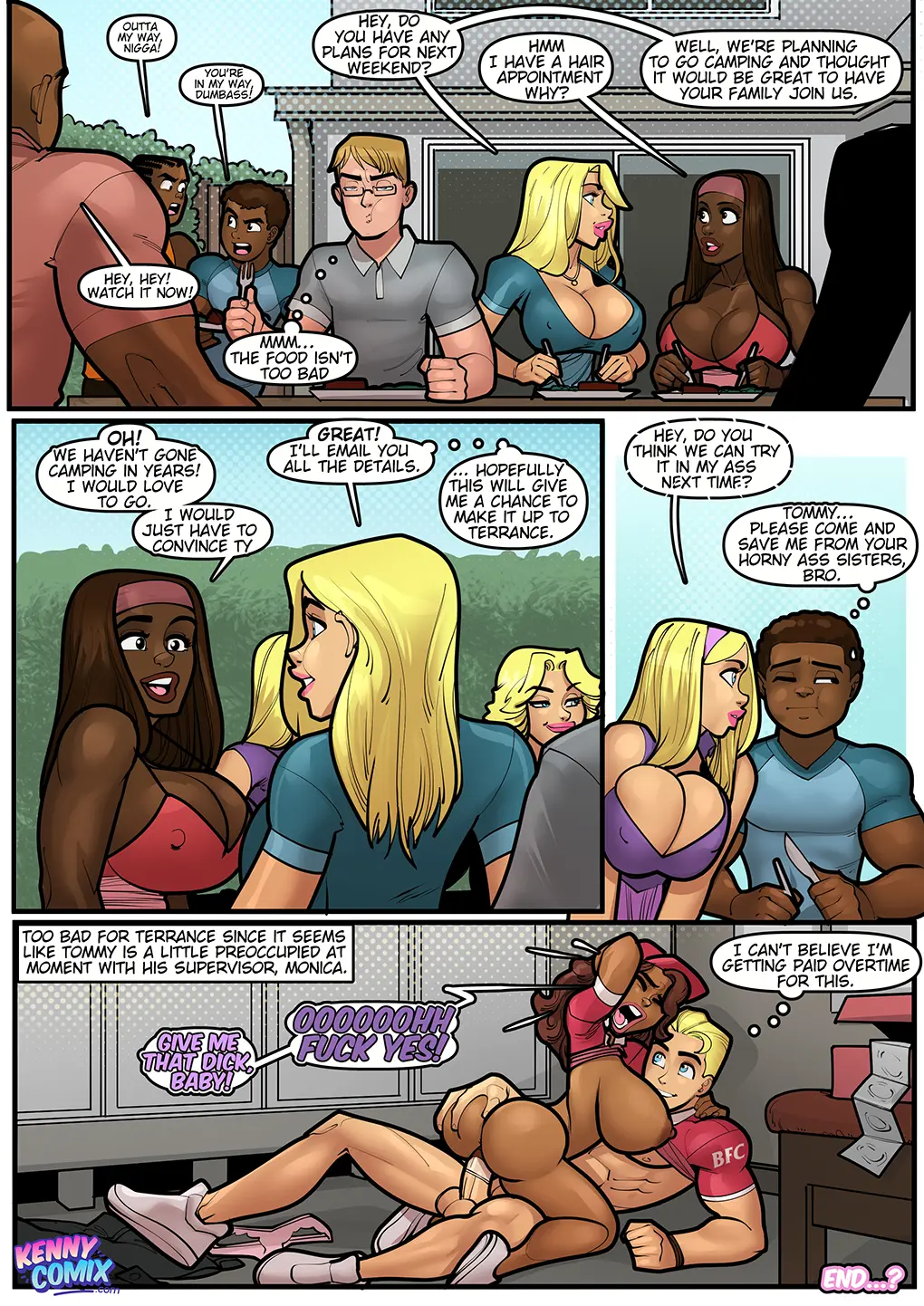 Image big_breasts,breasts,female,large_breasts,light-skinned_female,light_skin,long_hair,male,multiple_girls,short_hair,colored,sex,uncensored,athletic,athletic_male,dark-skinned_male,dark_skin,interracial,milf,muscular,muscular_male,wide_hips,hands_behind_head,color,light-skinned_male,blonde_hair,canon_couple,couple,married_couple,busty,brown_hair,dark-skinned_female,uncensored_breasts,condom,comic,multiple_boys,hourglass_figure,dialogue,biceps,mother,english_text,erect_nipples,athletic_female,nipple_bulge,younger_female,daughter,father,toned,toned_female,older_female,sister,younger_male,laying_on_back,toned_male,talking_to_another,muscle_tone,5boys,end_page,no_bra_under_clothes,5girls,braless,4_panel_comic,son,kennycomix,rabies-t-lagomorph,sweatdrop_(iconography),bill_patterson,meet_the_neighbors,meet_the_neighbors_(comic),molly_patterson,shondra_simmons,tyrone_simmons,jamal_simmons,lindsay_patterson,pam_patterson,terrance_simmons,tommy_patterson