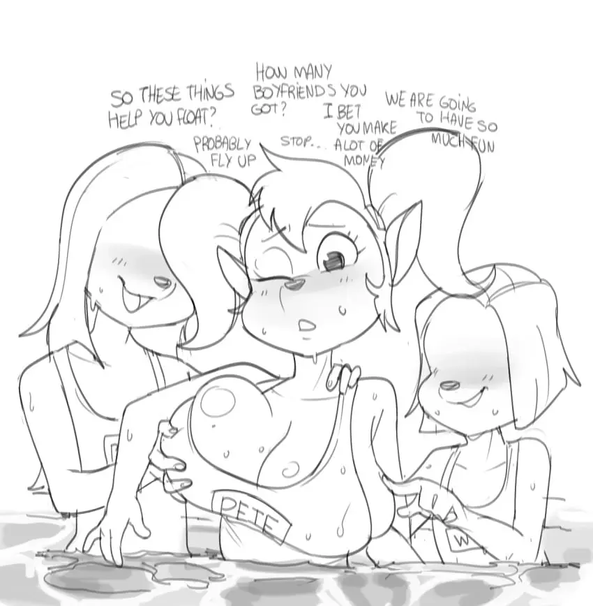 Image big_breasts,blush,breasts,clothed,clothing,female,female_only,hi_res,open_mouth,smile,short_hair,threesome,furry,tongue,disney,cat_ears,catgirl,water,embarrassed,bare_shoulders,clothed_female,digital_drawing_(artwork),digital_media_(artwork),eyebrows,eyelashes,grin,open_smile,hair,size_difference,huge_breasts,anthro,text,one_eye_closed,one-piece_swimsuit,wet,aroused,medium_hair,twintails,black_and_white,monochrome,mammal,snout,big_eyes,dialogue,yuri,dog_girl,breast_grab,young,english_text,glistening,skimpy,2024,wet_body,female/female,3girls,breast_size_difference,4_fingers,anthro_only,breast_squish,fingers,front_view,squish,blush_lines,flat_chested,swimwear,lesbian,nails,group,trio,fingernails,larger_female,felid,partially_submerged,humanoid_hands,anthro_on_anthro,young_female,smaller_female,hand_on_breast,prick_ears,translucent,translucent_hair,bent_arm,iris,smiling_at_another,female_furry,dbaru,no_pupils,thin_eyebrows,sexual_harassment,clothed_anthro,breast_play,asking_another,talking_to_another,eyeless,eyebrow_through_hair,glistening_eyes,question,implied_yuri,touching_breast,goof_troop,wet_clothing,black_text,young_anthro,ellipsis,text_on_clothing,asking,pistol_pete,3p,fff_threesome,female/female/female,yes-no_question,implied_threesome,hand_on_another's_breast,breast_worship,skimpy_swimwear,text_on_swimwear,wet_swimwear