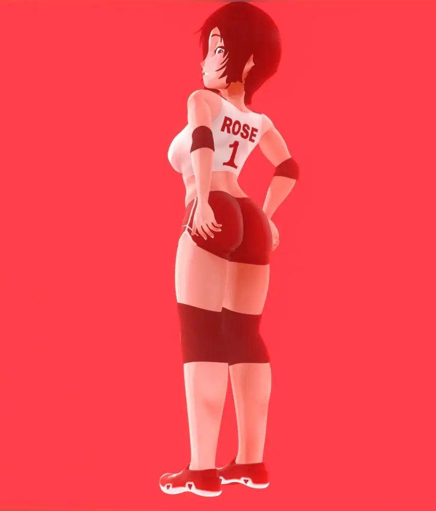 Image 1girls,female,female_only,human,looking_at_viewer,simple_background,solo,ass,gym,3d,blender,ass_focus,ass_grab,3d_model,back_view,looking_back_at_viewer,gym_uniform,rwby,hands_on_ass,hands_on_hips,gym_clothes,ruby_rose,luck_moonlight,ruby_rose_(skuddbutt)