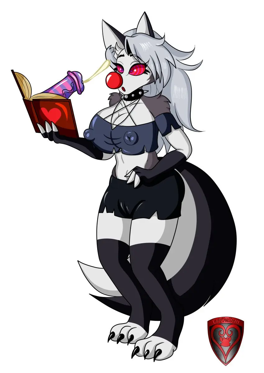 Image female,hi_res,penis,piercing,mythology,demon,absurd_res,canid,canine,genitals,mammal,animal_genitalia,animal_penis,mythological_canine,mythological_creature,transformation,canid_demon,hellhound,helluva_boss,loona_(helluva_boss),equine_genitalia,equine_penis,clown,clownification,ladyfoxheart,loona