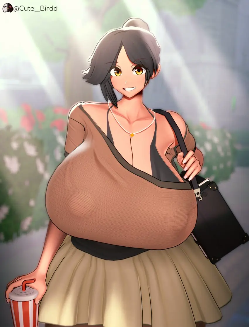 Image 1girls,big_breasts,breasts,clothed,clothing,female,female_only,large_breasts,light-skinned_female,light_skin,nipples,smile,black_hair,yellow_eyes,bra,female_focus,smiling,smiling_at_viewer,watermark,cleavage,huge_breasts,breasts_bigger_than_head,gigantic_breasts,massive_breasts,necklace,dark_hair,mature_female,3d,pov,cute,skirt,holding_object,off_shoulder,3d_(artwork),big_nipples,koikatsu,mature,outside,front_view,nipple_bulge,walking,bulging_breasts,brown_clothing,yellow_skirt,breasts_together,front_heavy_breasts,purse,gold_eyes,soda,drinking_glass,frilled_skirt,pendulous_breasts,drinking_straw,cute_birdd
